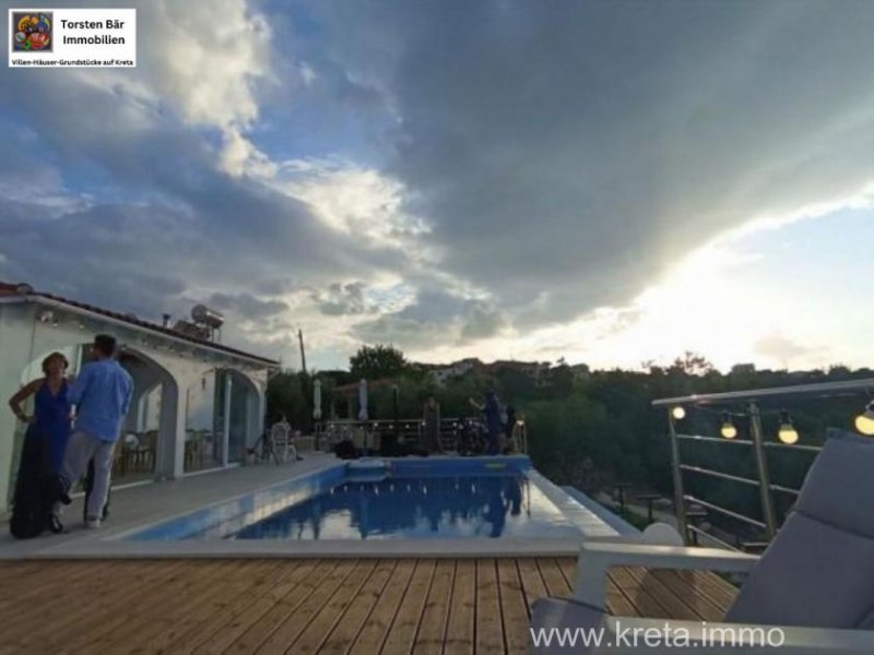 Tsivaras Kreta, Tsivaras freistehende Villa mit Gästehaus priv. Pool Meerblick Haus kaufen